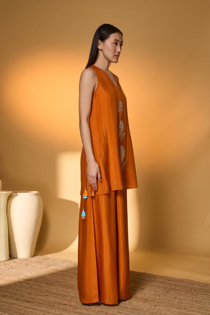 Saffron Sky Striped Kurta Set