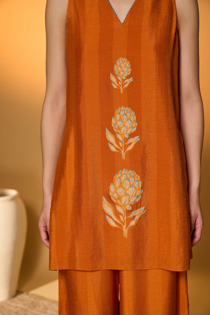 Saffron Sky Striped Kurta Set