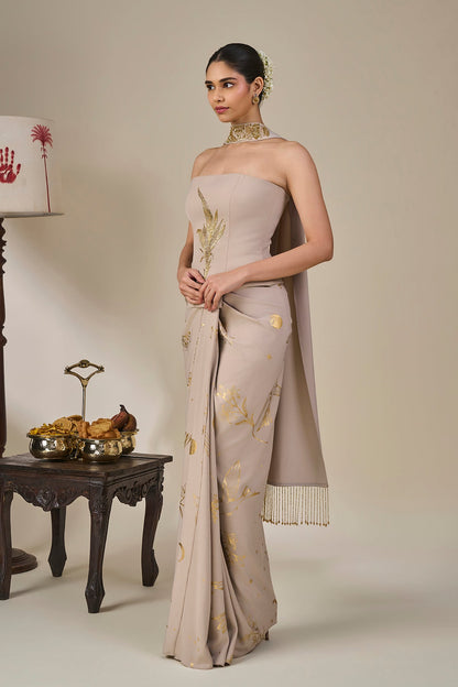 Grey Cosmic Birdsong Corset Set