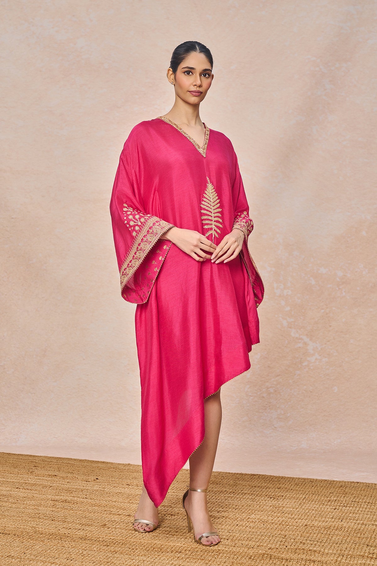 Pink Embroidered Kaftan