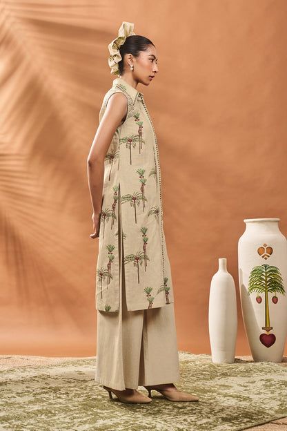 Sage Green Blooming Board Tunic Set