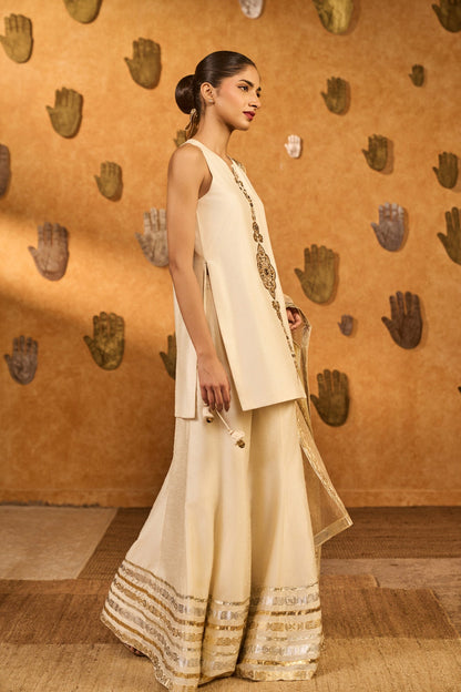 Ivory Gilded Sharara Set