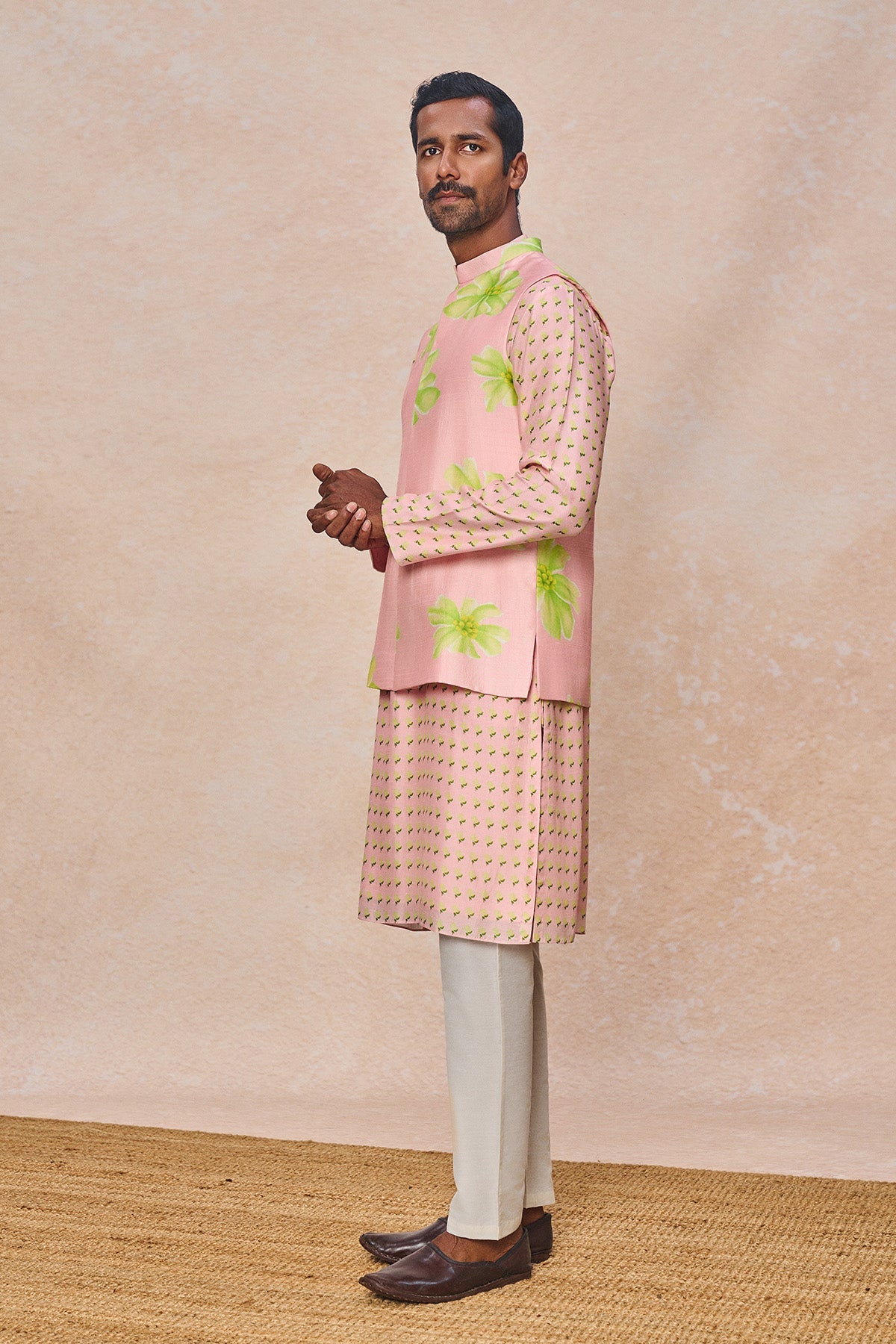 Baby Pink Parijat Bandi Set