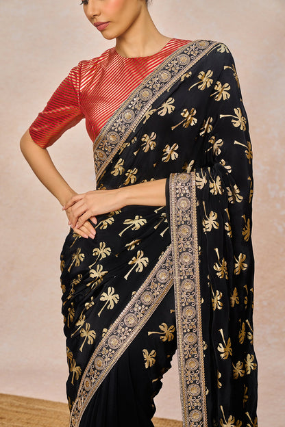 Midnight Black Coco Saree