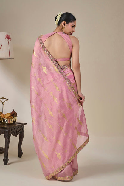 Pink Kochi Counch Saree