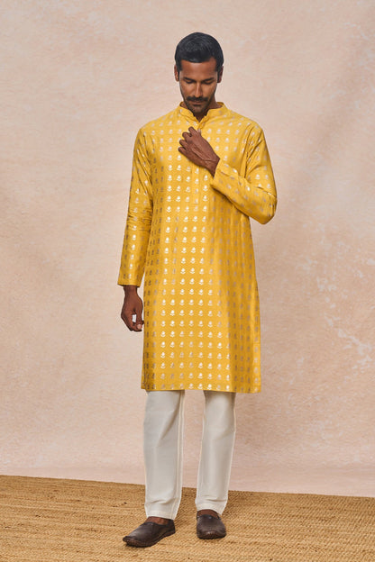 Mustard Wallflower Kurta Set