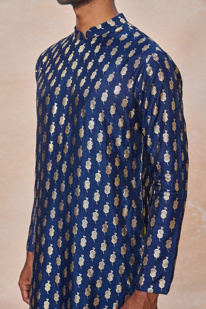 Navy Blue Teardrop Kurta Set