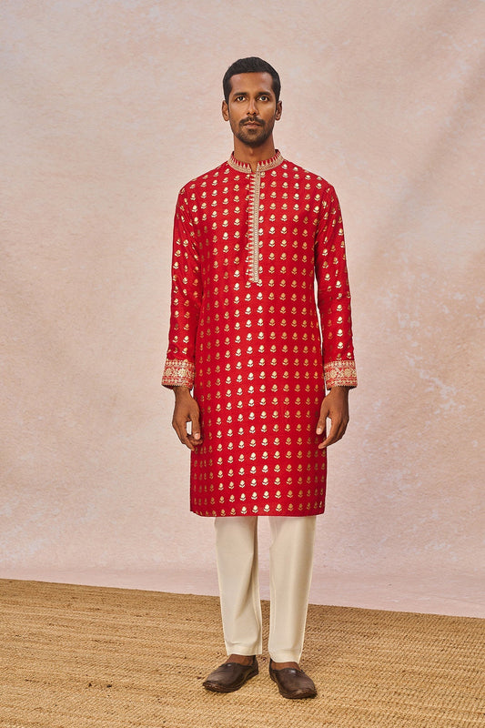 Red Wallflower Kurta Set