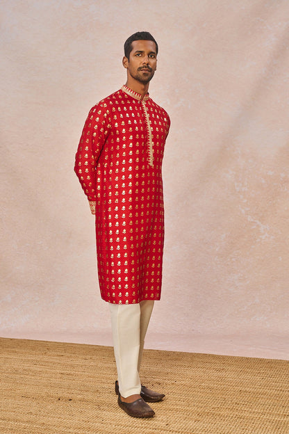 Red Wallflower Kurta Set
