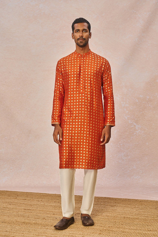 Rust Palmscape Kurta Set