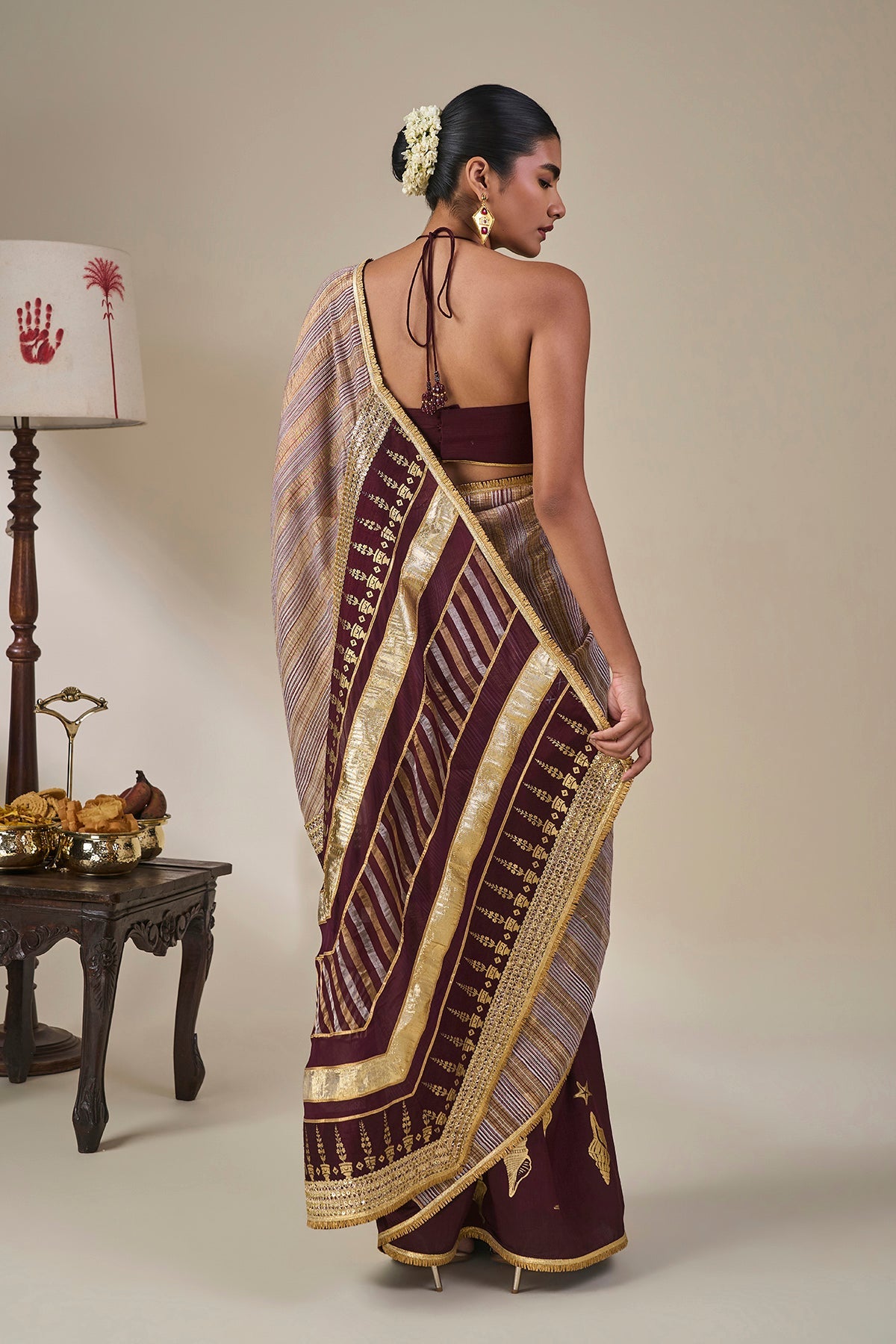 Plum Kochi Counch Saree