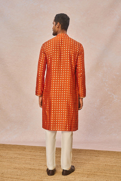 Rust Palmscape Kurta Set