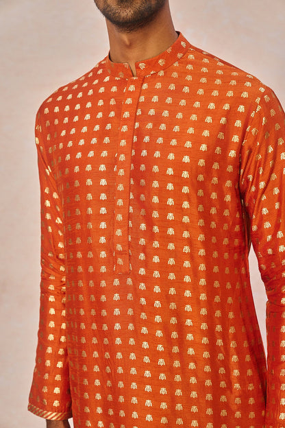 Rust Palmscape Kurta Set