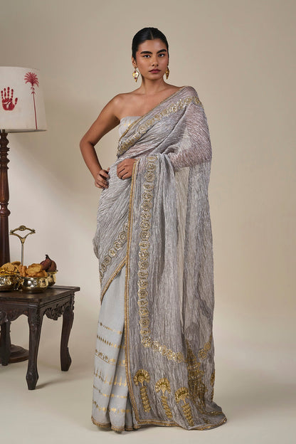 Grey Kathakali Malabar Saree