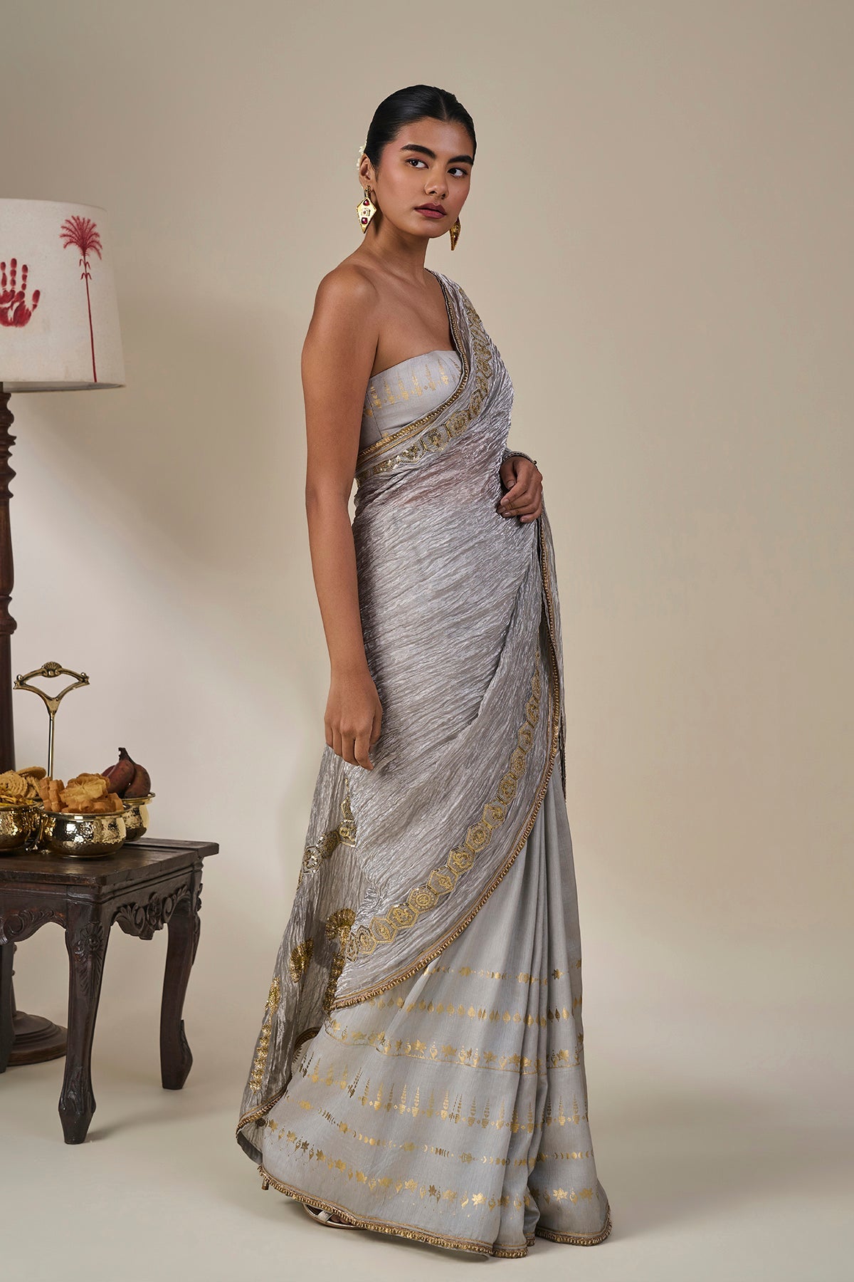 Grey Kathakali Malabar Saree