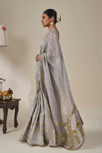 Grey Kathakali Malabar Saree