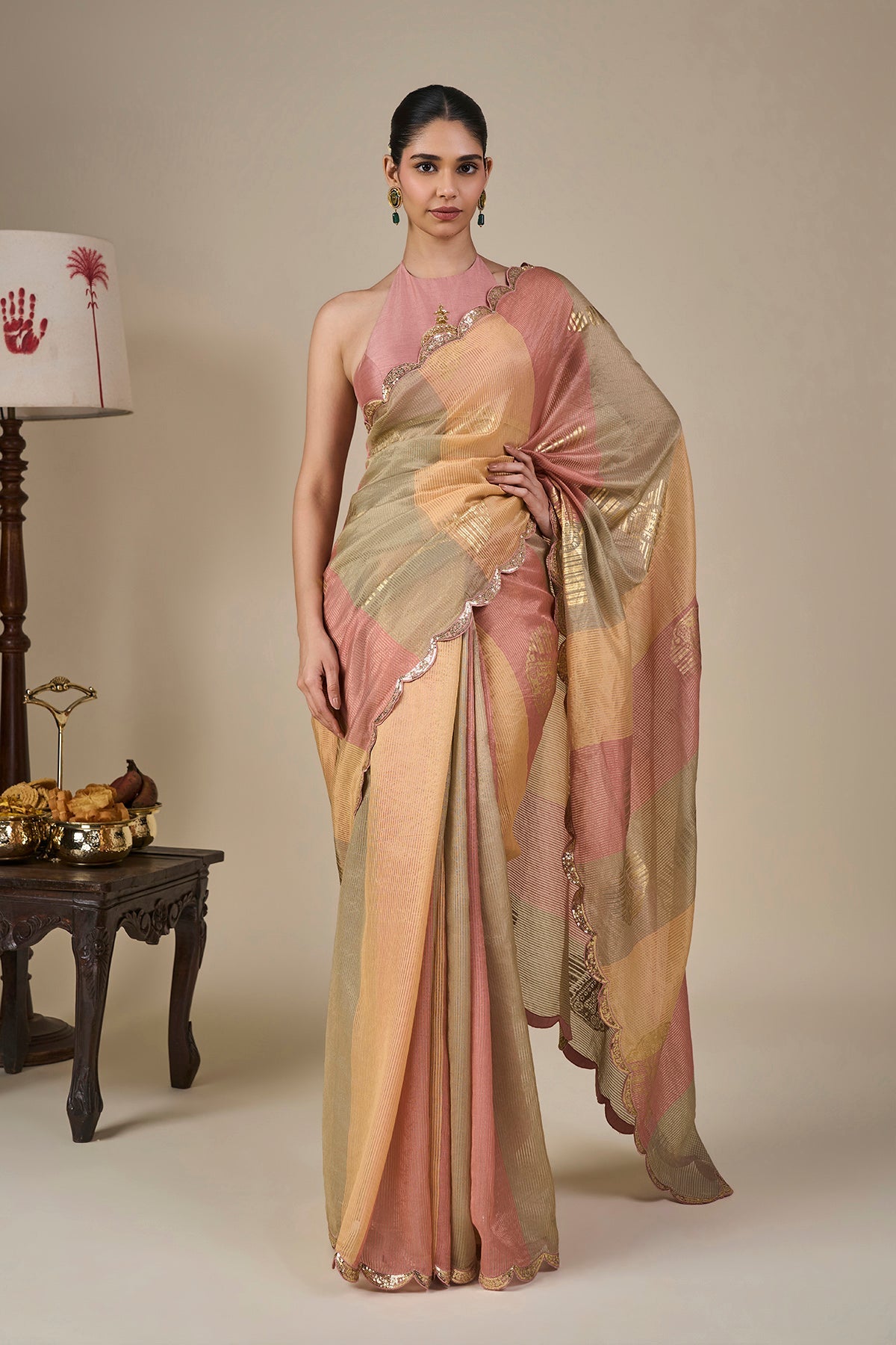 Malabar Grove Stripe Saree