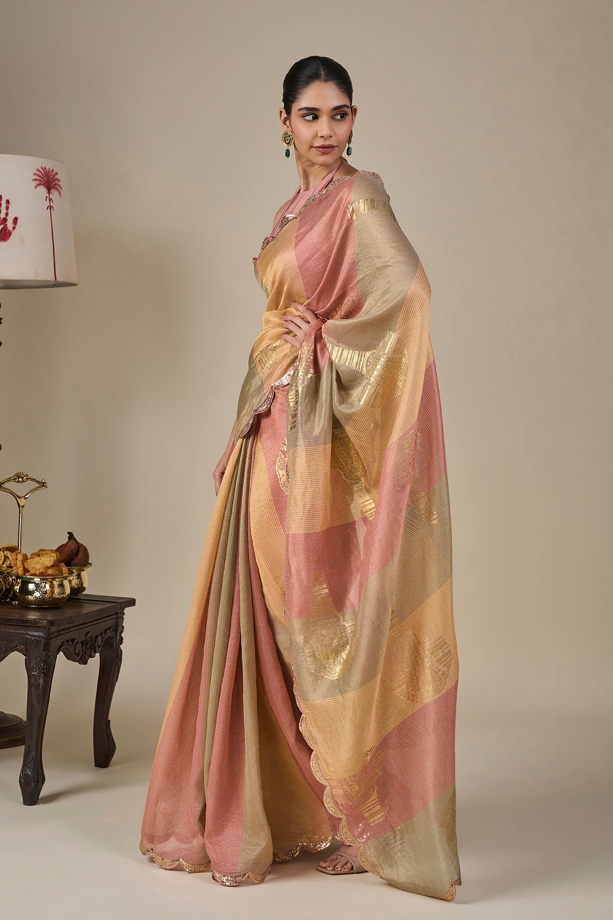 Malabar Grove Stripe Saree
