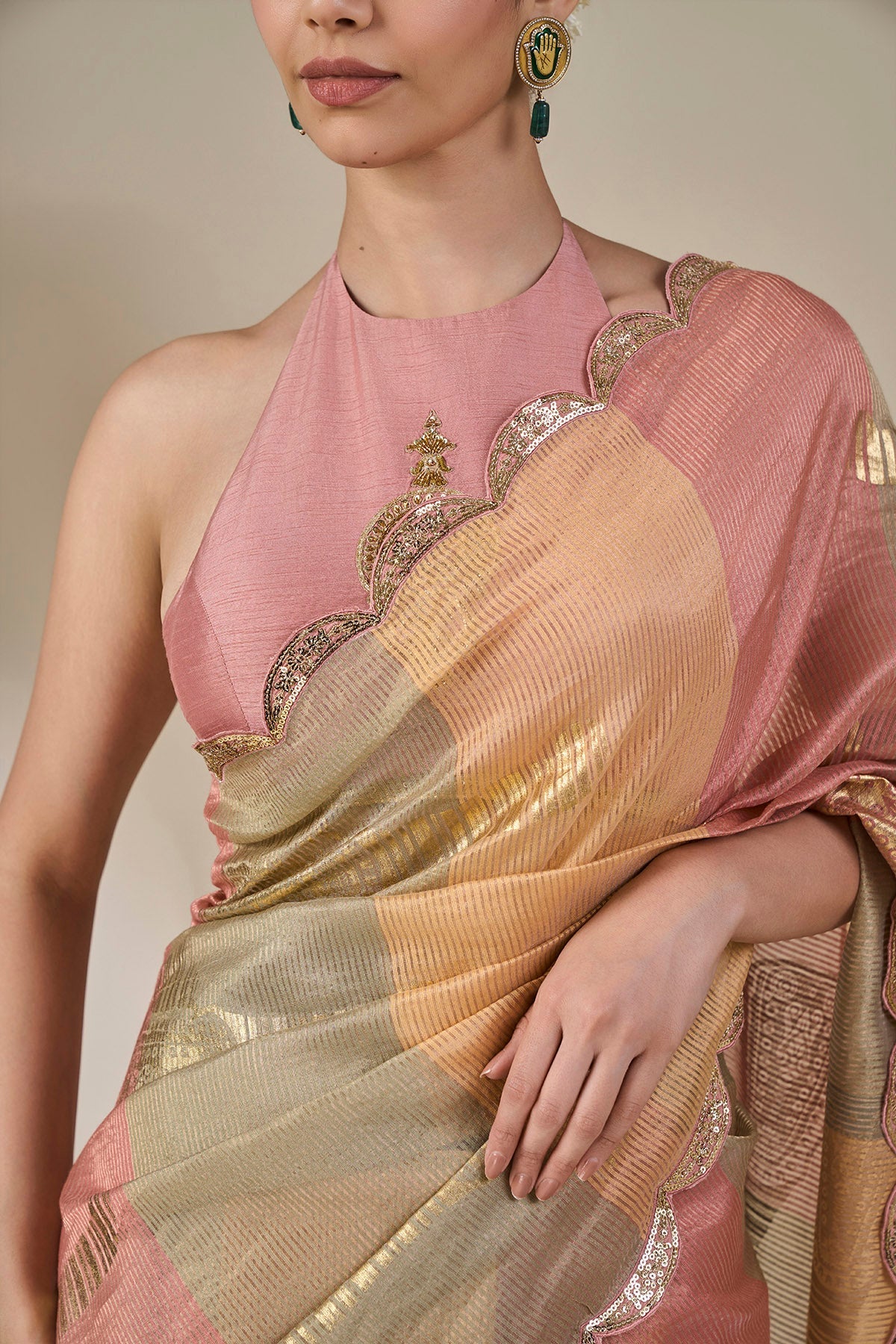 Malabar Grove Stripe Saree