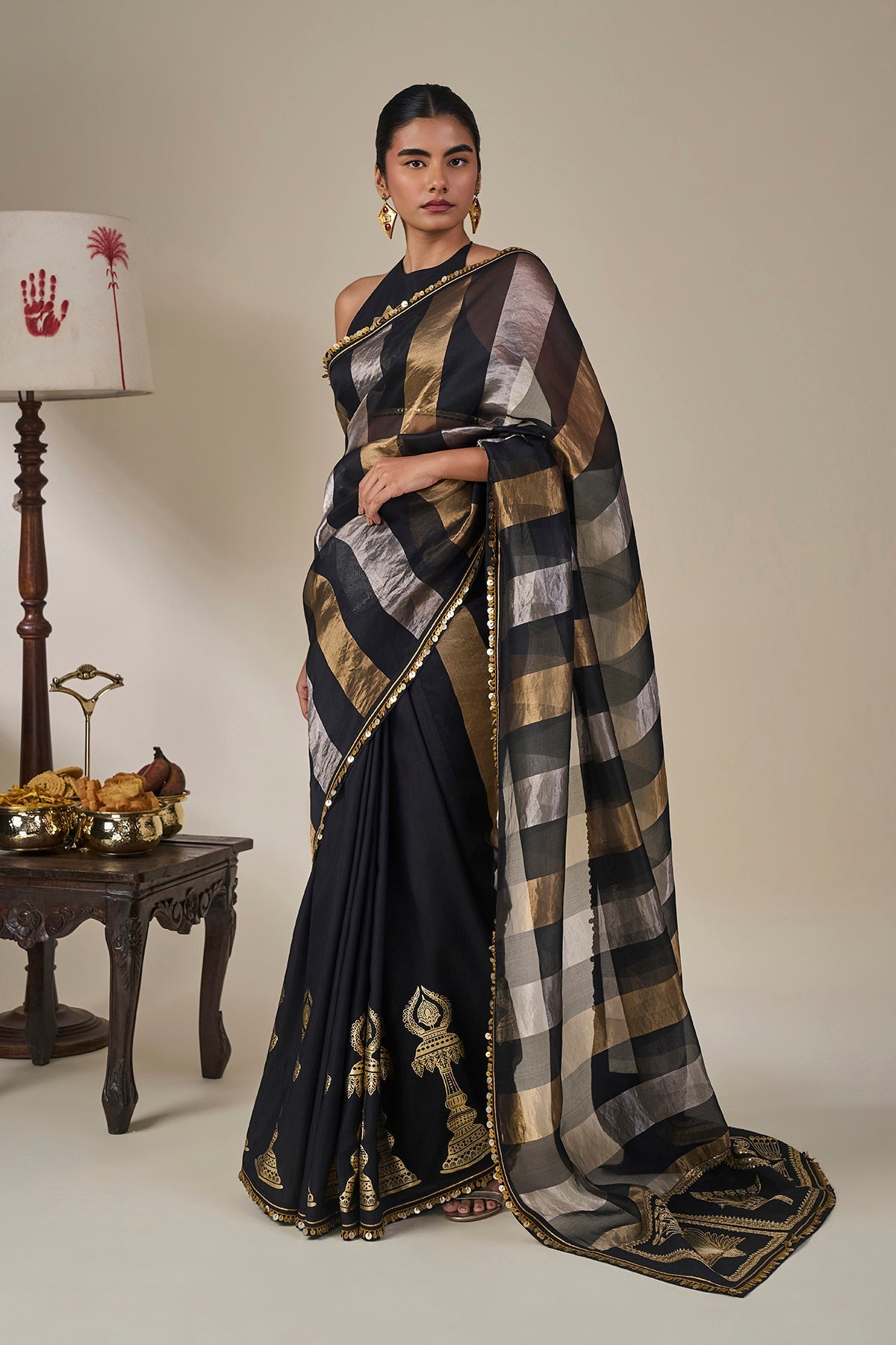 Black The Glided Lantern Saree