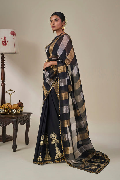 Black The Glided Lantern Saree