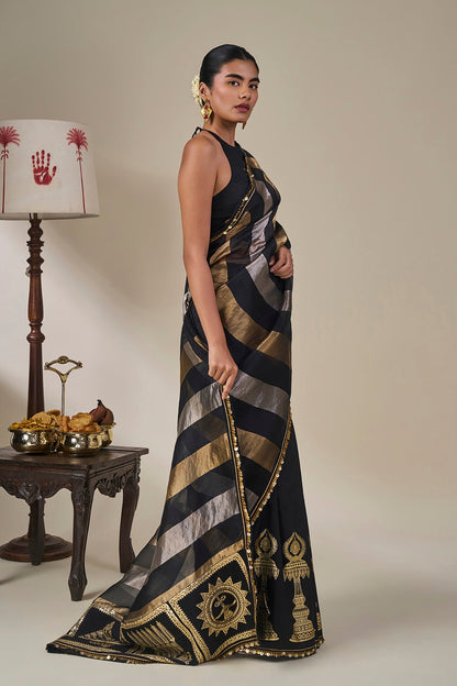 Black The Glided Lantern Saree