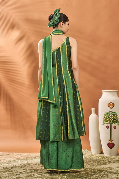 Green Petal Play Anarkali Set