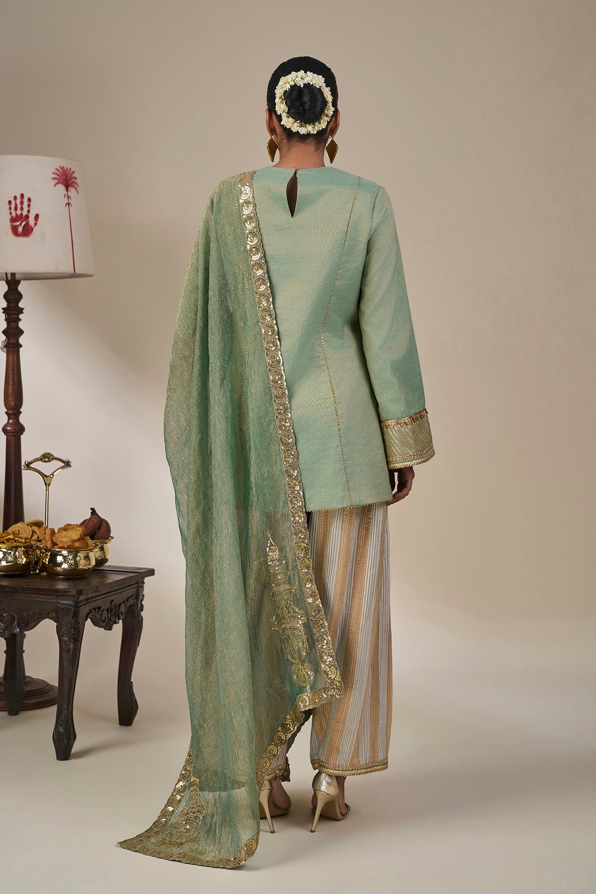 Mint Green Malabar Groove Kurta Set