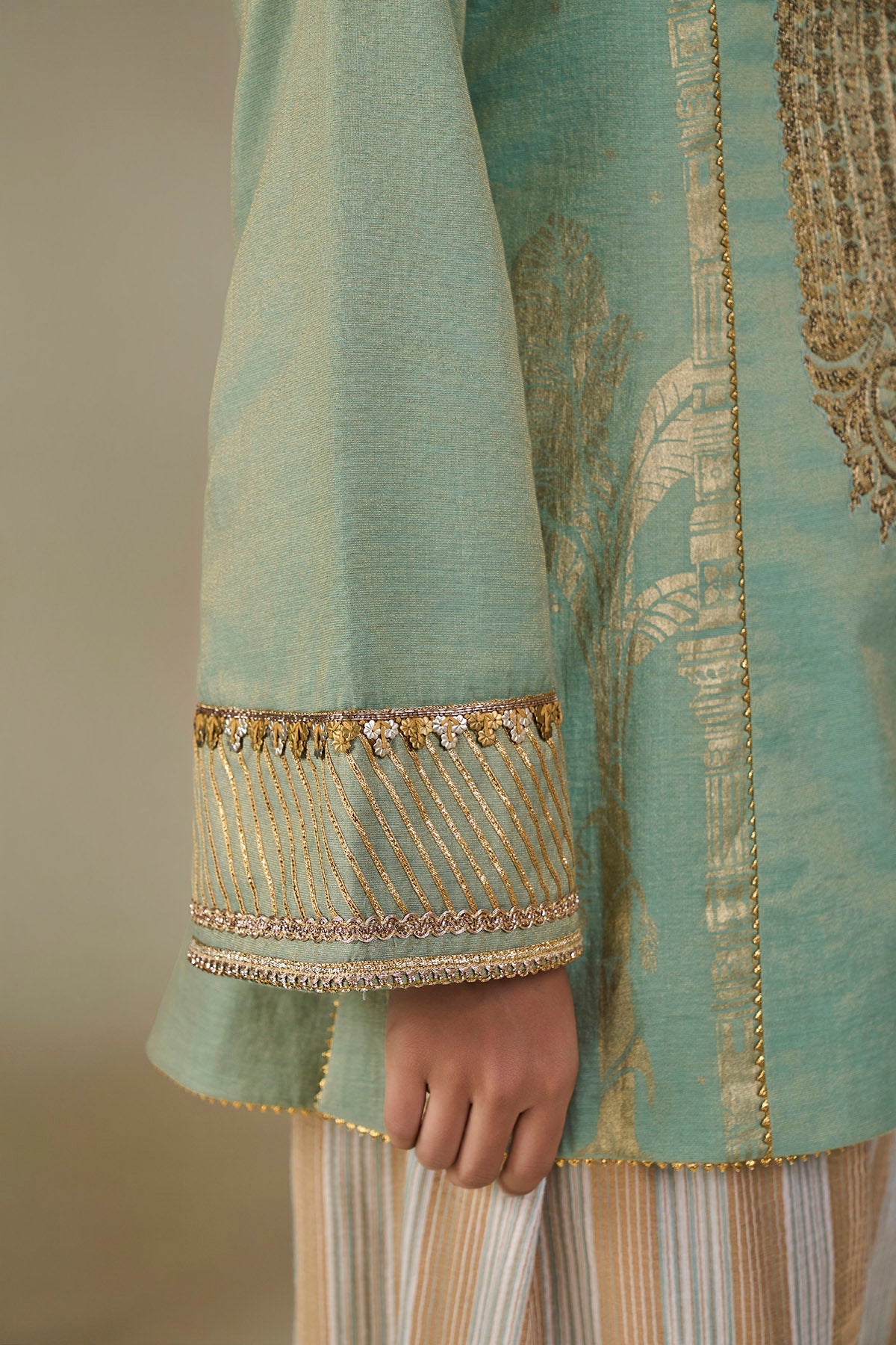 Mint Green Malabar Groove Kurta Set