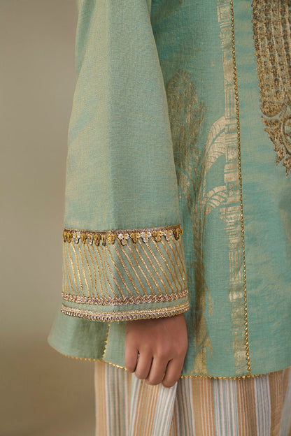 Mint Green Malabar Groove Kurta Set