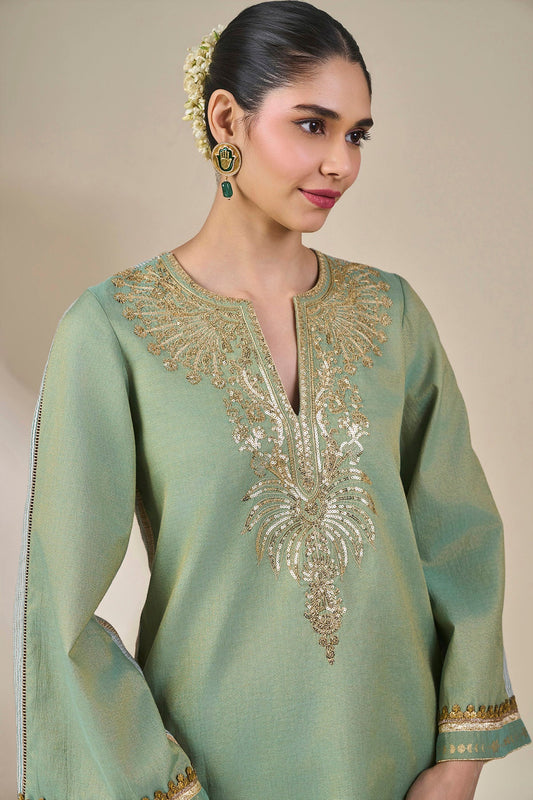 Mint Green Bekal Hierloom Kurta Set