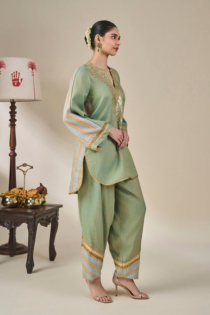 Mint Green Bekal Hierloom Kurta Set