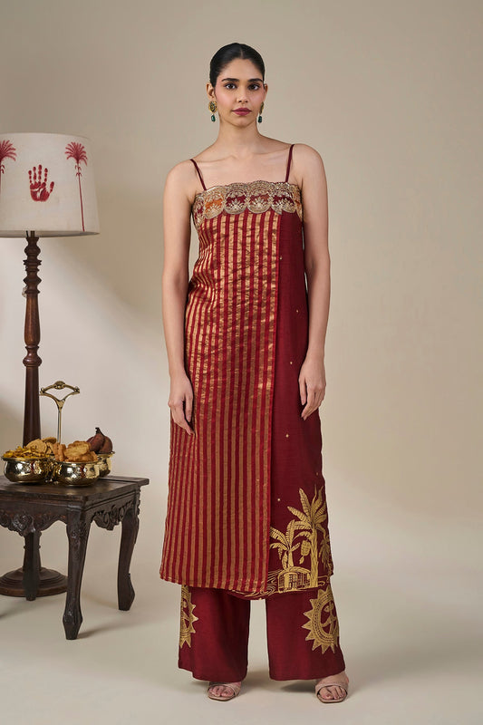 Cherry Blooming Postcard Kurta Set