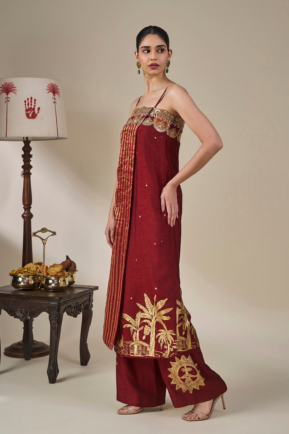 Cherry Blooming Postcard Kurta Set