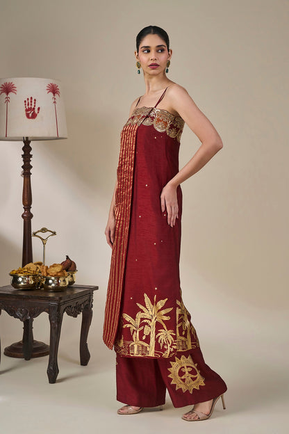 Cherry Blooming Postcard Kurta Set