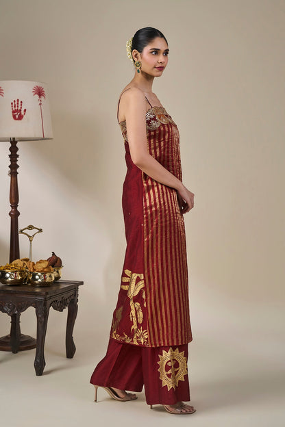 Cherry Blooming Postcard Kurta Set