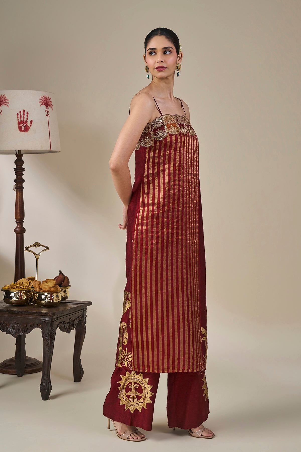 Cherry Blooming Postcard Kurta Set