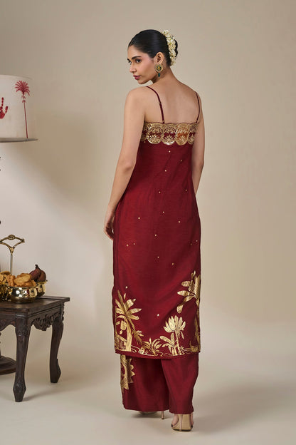 Cherry Blooming Postcard Kurta Set