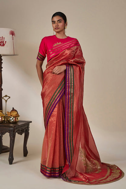 Rust Lunar Kera Saree