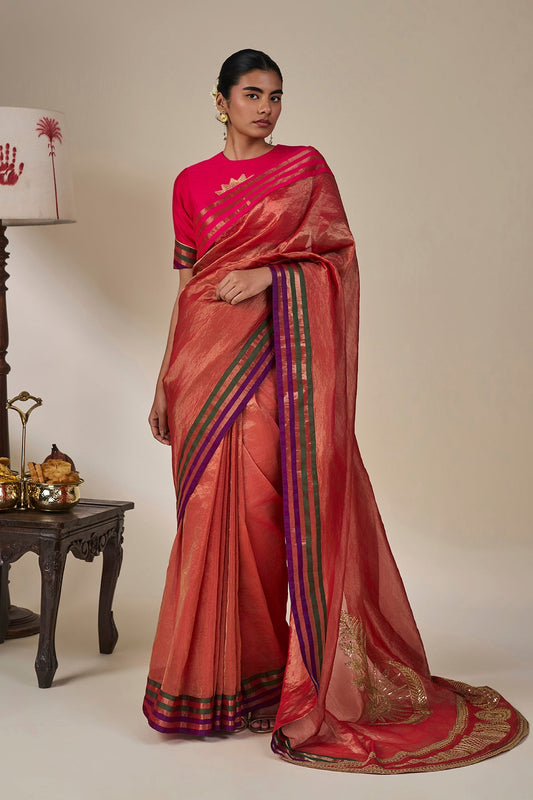Rust Lunar Kera Saree