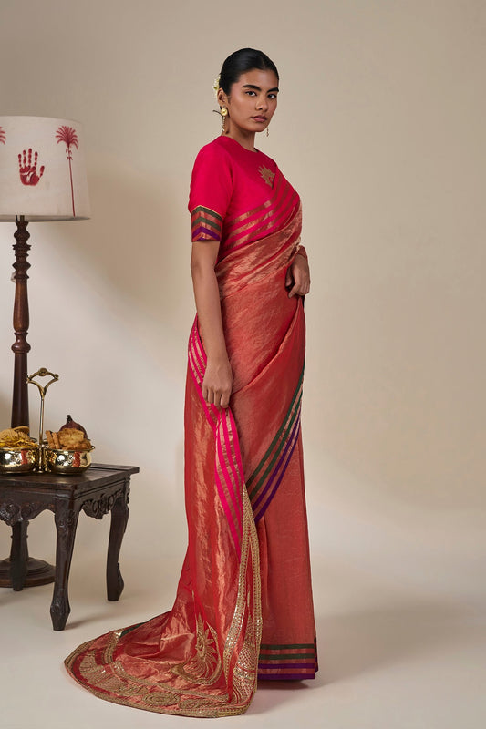 Rust Lunar Kera Saree
