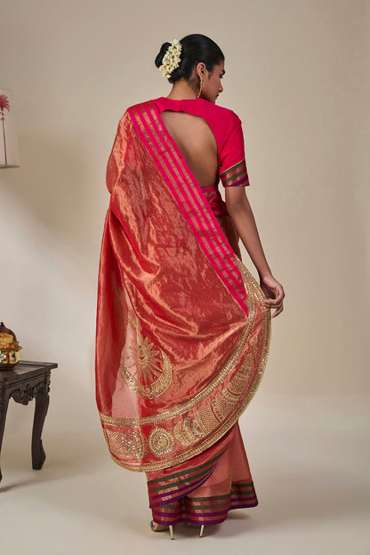Rust Lunar Kera Saree