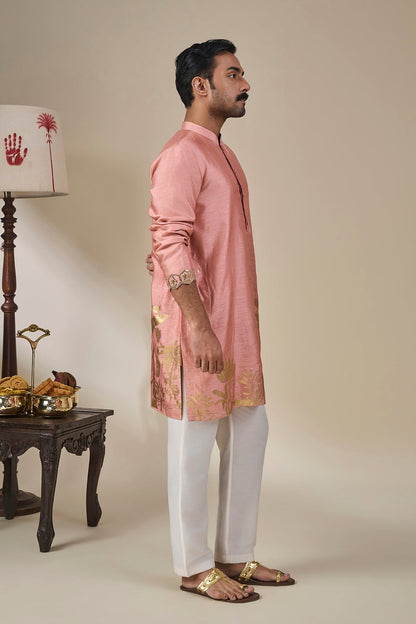 Salmon Pink Backwater Postcard Kurta Set