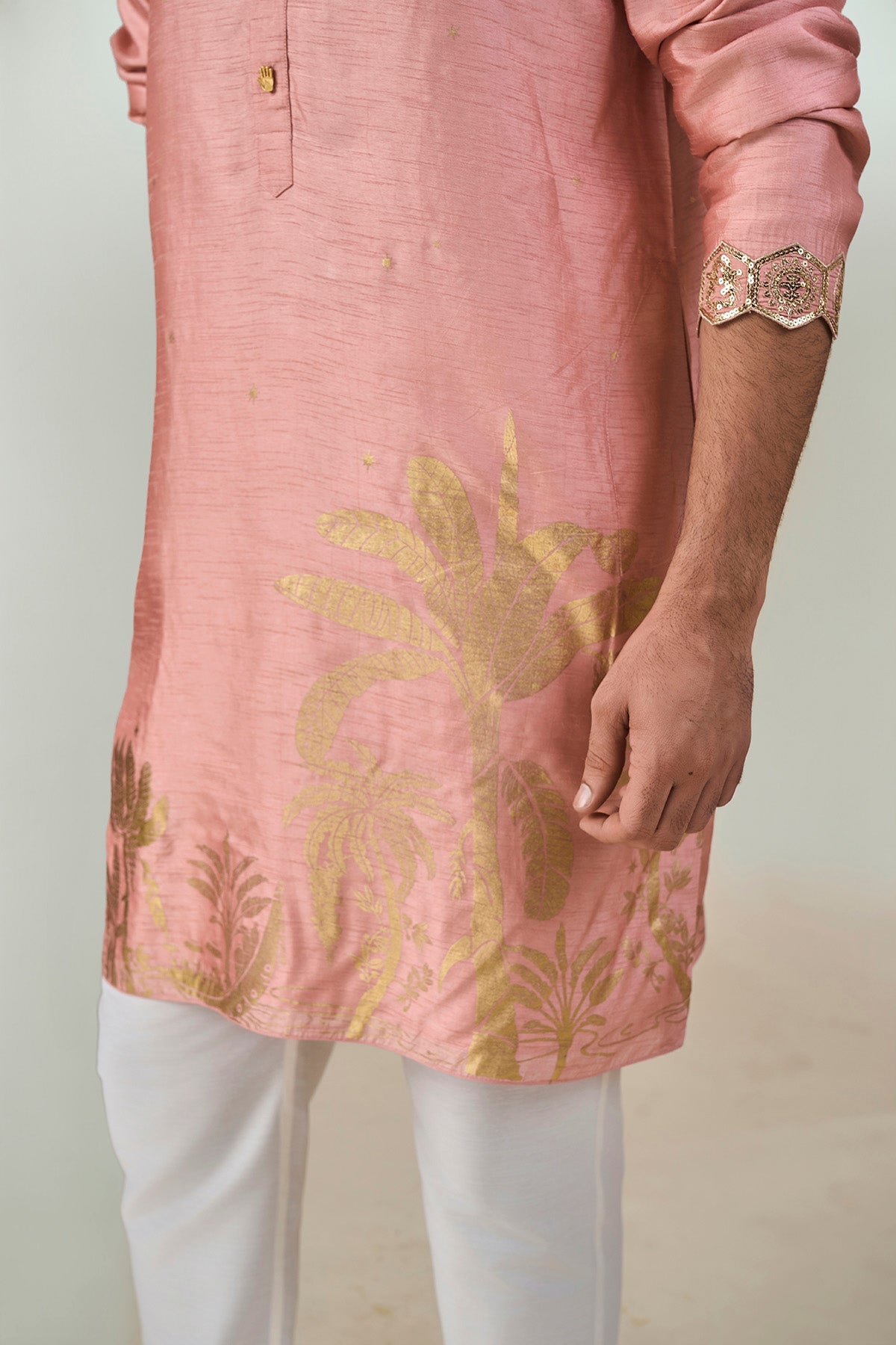 Salmon Pink Backwater Postcard Kurta Set