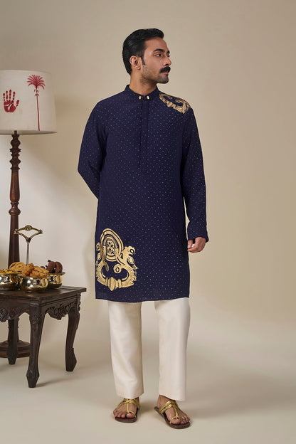 Midnight Blue Astral Arch Kurta Set