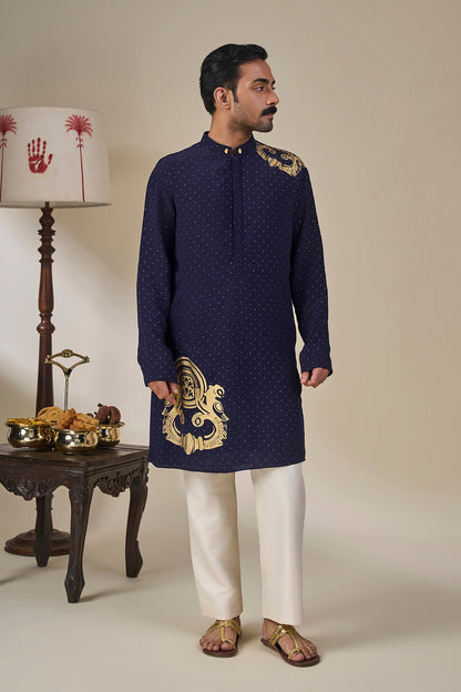 Midnight Blue Astral Arch Kurta Set