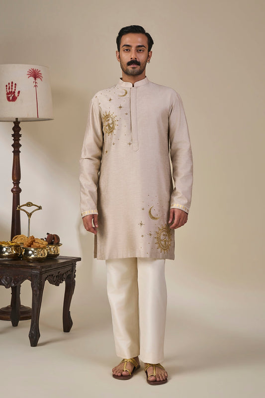 Grey Astral Bloom Kurta