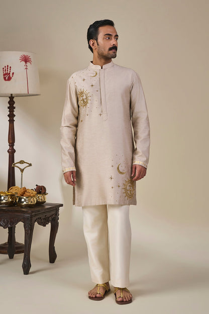 Grey Astral Bloom Kurta