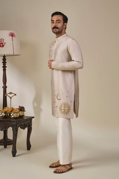 Grey Astral Bloom Kurta