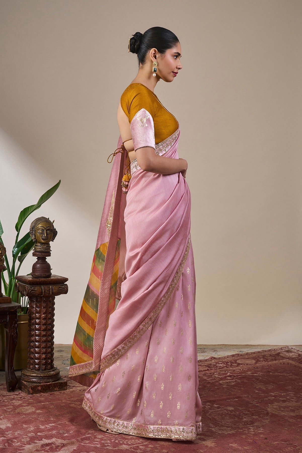 Dusty Pink Heritage Pop Saree